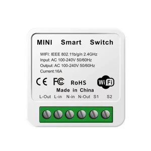 16A Mini Smart Wifi Switch Supports 2 Way Smart Home Automation Module Works with Smart Life Alexa Google Home App Wall Switch