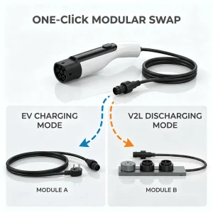 16A Portable EV Charger 3.5kW 240V EVSE Mode 2 Electric Car Charger V2L Emergency Backup Type 2 GB T APP Control Global Plug