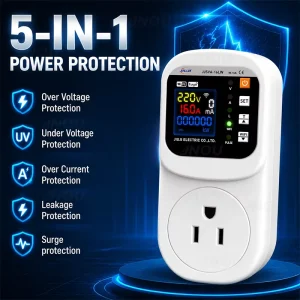 16A Smart WIFI America Socket KWh Power Meter Remote Control Switch Breaker Voltage Current Leakage Protector Socket