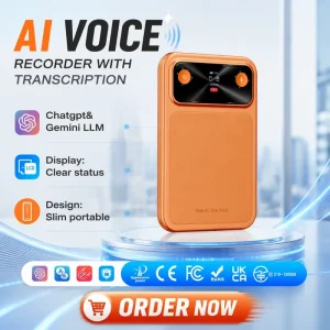 16GB App-Controlled AI Voice Recorder Real-Time Transcription Multi-Language Note Recorder for Lectures & Calls