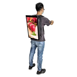 18.5/21.5/27″ Digital Billboard Walking Mobile Backpack Advertising Player 2M Camera Touch Panel Marketing LCD Backpack