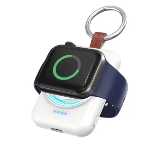 New Mini Portable 1800mAh 2-in-1 Wireless Keychain Power Bank, 10W Output Magnetic Charger for iPhone and Watch