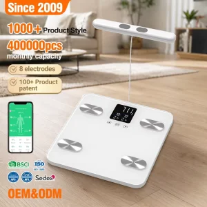 180kg Tempered Safety Glass Platform Body Fat Analyzer AV Colorful LCD Display Wireless Body Fat Scale Auto off Smart Scale