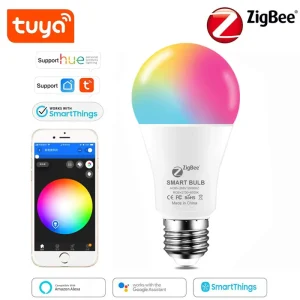 18W 15W Zigbee LED Bulb RGB+WW+CW E27 WiFi Smart Home LED Light Compatible with Assistant