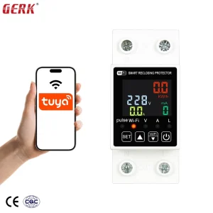 1P+N 63A AC WiFi Smart Switch Energy Meter KWh Meter Circuit Breaker Timer Reclosing Voltage Leakage Protection