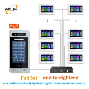 1V8 High Quality and Price Touch Screen POE IP System App Controlled Two-Way Video Door Phone Intercom IC Card