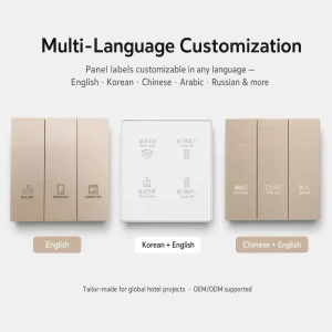 1pc MOQ RS485 Protocol Hotel Room Voice Control Suitable for Southeast Asian Countries Automation RCU Smart Wall Switch