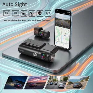 2 Channel Car Dash Cam 2K Front and Near 24H Parking Monitor APP Control Support Sd Card Night Vision GPS WiFi Dash Cam for Car