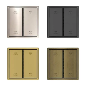 2 Gang 4 Way Metal Smart Panel with KNX App for Multi Function Home and Building Automation