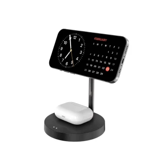 2 In 1 Foldable Portable Wireless Charger Mobile Phone & Watch Earbuds Charger Magnetic Charging Stand For Iphone 15w