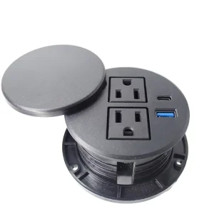 2 Inch Desk Power Grommet USB C PD 20W Power Strip Recessed Hidden Furniture Power Strip for Office Home Hotel