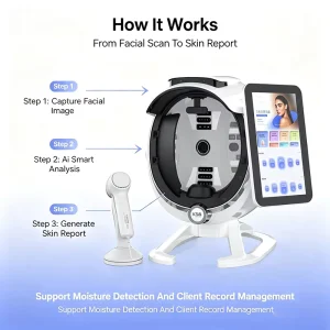 2 in 1 AI Facial Skin Diagnosis Scalp Hair Detector Multi Spectral Imaging 15.6 Inch Touch Screen Analysis Wifi Lan Connection