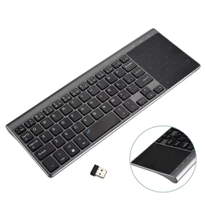 2 in 1 Thin Digital Keyboard 2.4G Wireless Keyboard with Digital Touchpad Mouse Suitable for Window Desktop Laptop TV Box
