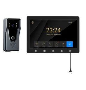 2-wire IP Smart WiFi Video Door Phone Intercom with 7-inch Touch Screen Remote APP Control