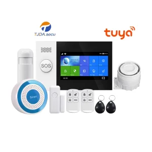 2.4 Inch TFT Display ABS Material Tuya Smart Home Security System 433MHz 100 Detectors Portable WIFI Alarm 4 Wire Zone GSM