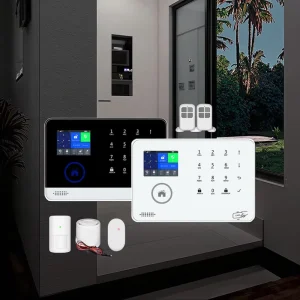 2.4 Inch Touch Screen WiFi 4G Portable Home Security Alarm System ABS 99 Wireless Zones Tuya Smart Life APP Outdoor Alarm Camera
