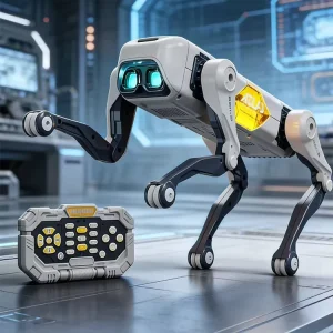 2.4GHz AI RC Stunt Robot Dog Toy, Voice Control, Smart Programming, Music & Dance, LED Lights, Interactive Robot Pet for Kids