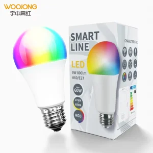 Smart 2.4 GHz WiFi Color-Changing LED Bulb with Sensor, E27/B22 Bases, AC-Powered, Compatible with Alexa, Google Home, and Siri