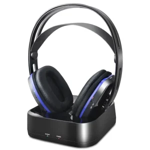 2.4GHz Wireless On-Ear Neckband Headset with Dynamic Driver for TV and Hearing Aid Use 30M Range Low Latency