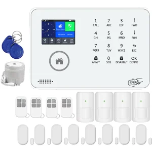 2.4inch Touch Screen 433MHz WiFi GSM ABS Dual Network Alarm System 99 Wireless Zones PIR Motion Sensor SOS Function 100 200m
