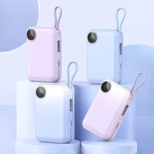 20000mAh Power Bank Portable Phone Charger 45W Fast Charging High Capacity Battery Pack Built in Dual Cables PowerBank Daily Use