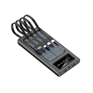 20000mAh Solar Power Bank Charger Built in Waterproof Cable LED Light Mobile Charger with 10W Output Power