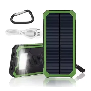 20000mAh Solar Waterproof Power Bank Dual USB Portable Charger LED Flashlight SOS Outdoor Emergency Battery Pack OEM
