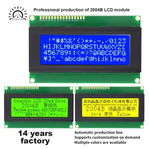 2004B LCD Screen 20×4 Dot Character LCD Module High Quality High Reliability High Contrast COB Display Factory Direct Production