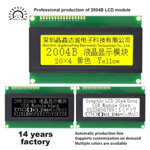 2004B LCD Screen 20×4 Dots Character Display 3.3V 5V Compatible COB Module High Contrast Wide Operating Temperature Factory