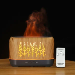 200Ml Flame Humidifier Home Smart Remote Control Fire Flame Effect Essential Oil Aroma Diffuser With Night Light