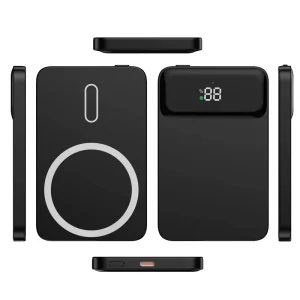 2026 Aluminum Alloy Fast-Charging Lithium Polymer Battery PD20W Type-C Magnetic Wireless Portable Ultra-Thin Power Bank 5000mAh 10000mAh