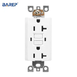 20A GFCI Outlet CULus Listed Weather Resistant PC for Outdoor Bathroom Kitchen with 2 Auto Self-Test LED Indicators