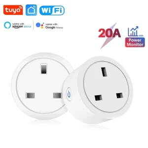 20A UK Plug TUYA WIFI Smart Socket With Power Monitor Voice Control Timing Home Power Socket Works with Alexa Google Home