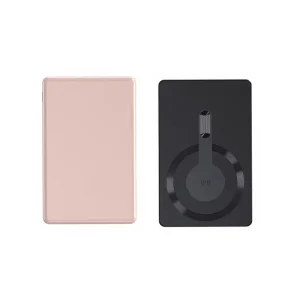 20W Fast-Charging Mini Wireless Aluminum Alloy Power Bank, Magnetic Type-C Ultra-Thin 5000mAh LED Display Universal Portable