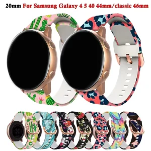 20mm Silicone Women’s Fashion Smartwatch Band for for FE 8 7 5 6 3 4 Sport Comfortable Style 7 Colors Pin Buckle