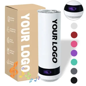 20oz Stainless Steel Speaker Tumbler With Screen Display Digital Smart Coffee Cup Powder Coated Wireless Smart Music Cup