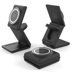20W Portable Magnetic Wireless Charger for iPhone, Foldable 3-in-1 Wireless Charging Station