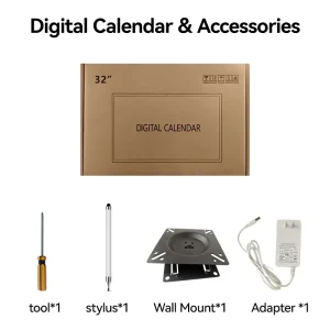 21.5 32 Inch Wall Mounted Touch Screen Digital Signage Display with Smart Calendar Clock for Elevator & Education Use Indoor
