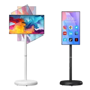 21.5″ Full Hd Android15 Led Display Portable Touch Screen Monitor Vertical Digital Signage Movable Led Television Smart Tv