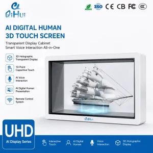 21.5 Inch AI Digital Human 3D Holographic Display Interactive Transparent Holobox for Retail Exhibition