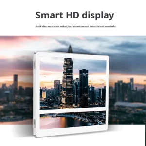 21.5inch Ultra thin HD LCD Wall mounted Elevator Advertising Display White Silver Color Remote Publishing Control Targeted