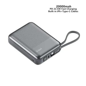22.5W PD Fast Charging 20000mAh High Capacity Type-C Plastic Lightweight LED Display Travel Power Bank