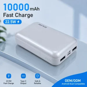 22.5W Smart Phone Fast Charging Bank 10000 MAh Capacity Android Dual Compatible Quick Power Bank Type C Output OEM ODM
