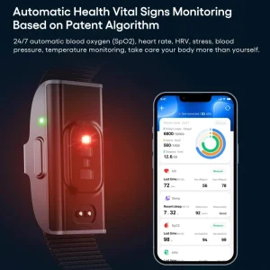 2208 Screenless Smart Bracelet With Maxim Sensor SpO2 Heart Rate Sleep Activity Tracking