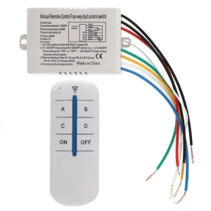 220V Wireless Lighting Remote Control Switch 4 Channel Smart Home System 10A RF Controller Battery Powered 30m 100m Range