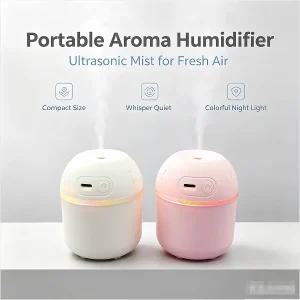 220ml Smart USB Mini Humidifier with Durable Plastic Shell Cool Mist Aromatherapy Diffuser Quiet Auto Off for Home Office Car