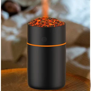 230ml Cool Mist Maker Portable Fogger Fire Humidifier USB Ultrasonic Quiet Mini Led Car Colorful Flame Humidifiers