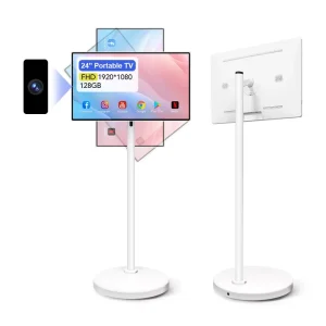 24 Inch Touch Screen Portable TV 8 core CPU Android OS 128GB Built in Battery with 13MP Camera Smart Mobile TV Rotation Monitor