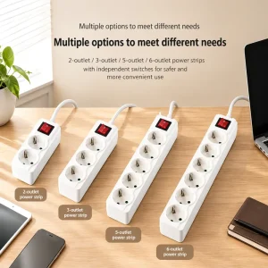 240V Outlet Muliple Socket Switch Plug Type Extension Best EU France Plug Protector Power Strip