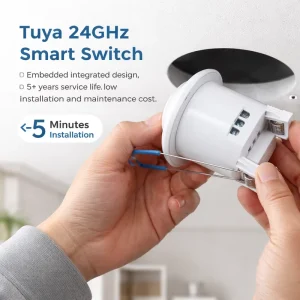 24GHz MmWave Human Presence Detector – Intelligent Vital Sign Motion Sensor – Recessed Ceiling Mount Automation Switch 220V